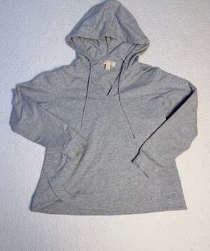 Michael Kors Women's Gray V-Neck Pullover Hoodie Sweatshirt Size Large